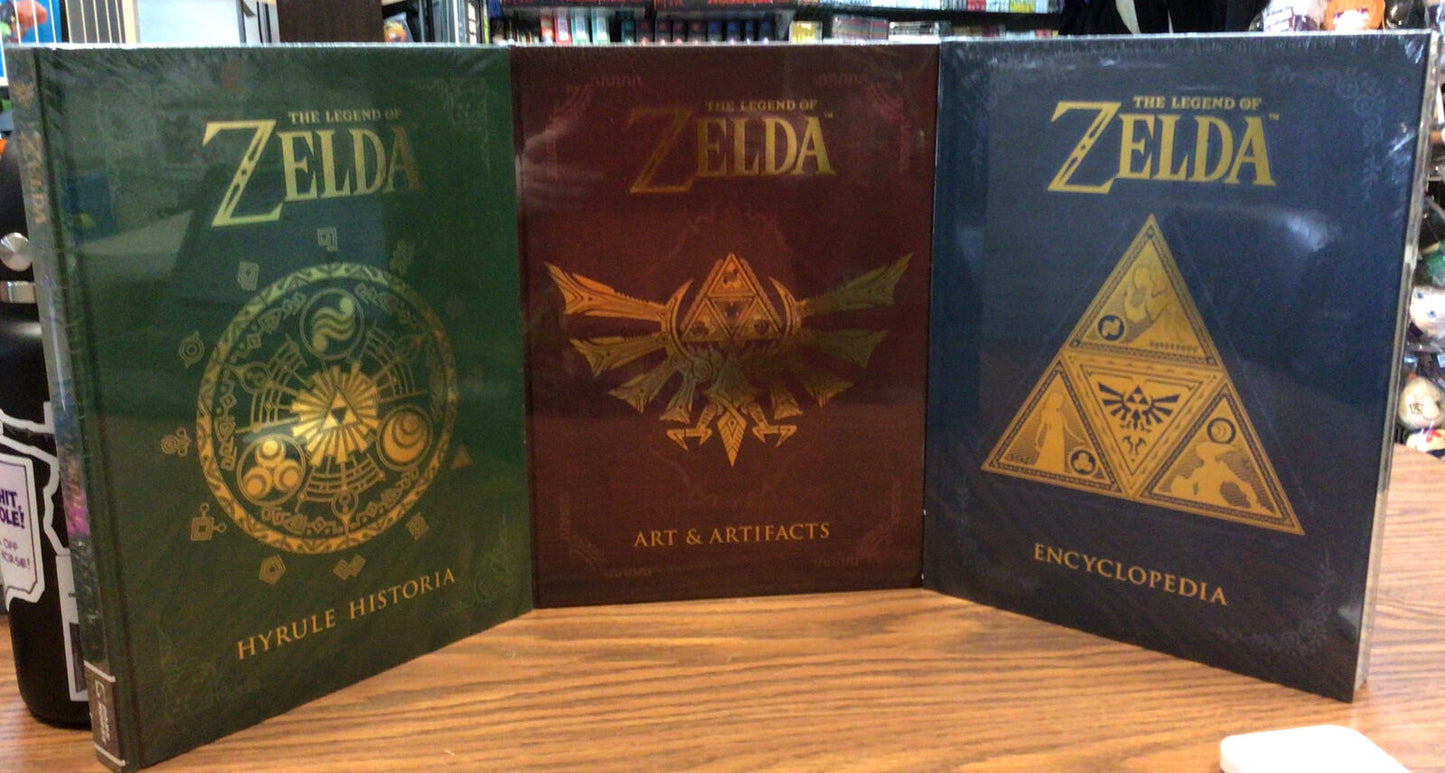 The Legend of Zelda Artbook Set: Hyrule Historia, Art & Artifacts, + Encyclopedia